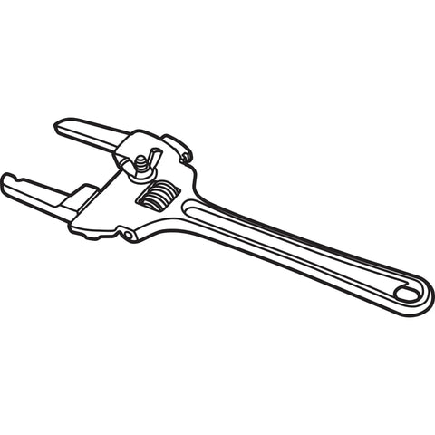 Adjustable Plumbers Slip Nut Wrench 1 To 3 Inch Range, heavy duty stamped steel, zinc plated finish, corrosion resistant