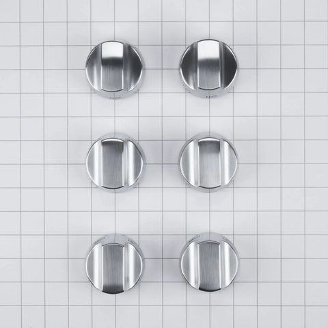 Range Knob Kit For Ovens And Ranges Top Notch Factory Certified Appliance Part Easy Install Includes One Knob shown with six stainless steel knobs