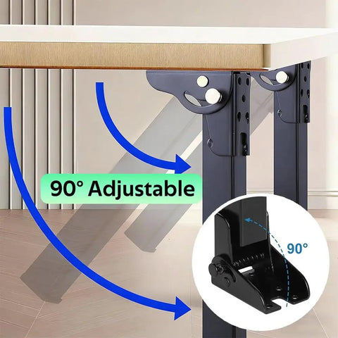 Heavy Duty Folding Table Legs 4 Pack With Replacement Feet For DIY Desks Camping Cabinets And Coffee Tables, Adjustable Metal