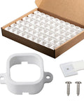 120 Piece Outdoor Light Mounting Brackets Kit For H706ABC H806ABC White with screws and adhesive clips in box