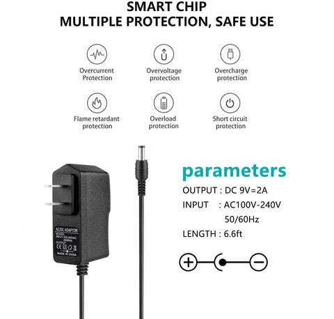 Versatile 9V AC DC Power Supply Adapter For A Wide Range Of Guitar Effects Pedals And Pedalboards Quiet Stable DC Output