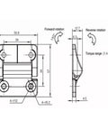 Technical diagram of Zinc Alloy Torque Hinge For Furniture Doors And Cabinets Black 2.8Nm Torque Position Hinge 1Pcs Durable Box Hinge
