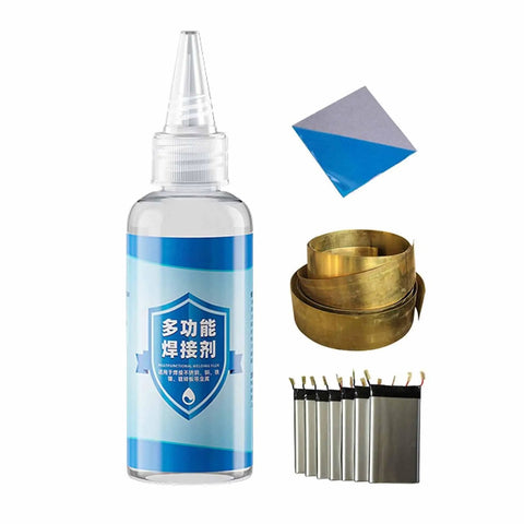 Pro Grade Solder Flux For Desoldering And Welding Battery Tab And PCB Repair Solution Precision Soldering Flux That Clears Oxidation For Smooth Flow No Clean Joint Minimal Stain Ideal For Circuit Board Repairs, 80 ml bottle with cap and solder parts