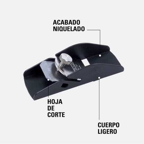 Small Trimming Plane For Precision Wood Shaping, Lightweight Nickel Plated Tool With Black Bottom, 3-1/2 Inch Plane For Modeling