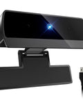Plug And Go 1080P Webcam With Built In Mic And Hd Light Correction sleek design with USB connection, ideal for video calls and streaming.
