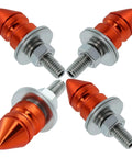 Spike License Plate Bolt Kit Aluminum Alloy Decorative Screws And Frame Fasteners For Cars And Motorcycles Orange 4 Pcs