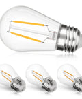 Brighten Up Your Outdoors S14 LED Replacement Bulbs 2W 4 Pack For Outdoor String Lights With E26 Screw Base Waterproof Shatterproof Dimmable