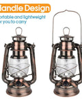 Go Anywhere Retro Vibe Battery Powered LED Hurricane Lantern Copper Finish With Dimmer Switch 15 LEDs portable design