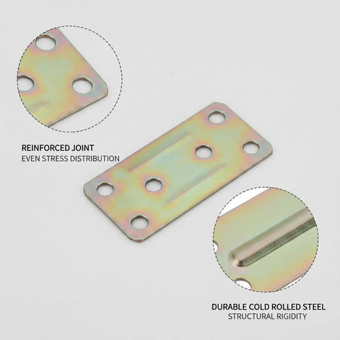 Flat Steel Connector Plate For Wood Repair To Fix Cabinets And Bookshelves, 3.15 X 1.5 Inch Cold Rolled Bracket with six holes