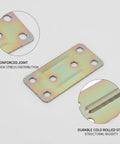 Flat Steel Furniture Connector Plate For Cabinet And Bookshelf Repair 3.15 X 1.5 Inch Cold Rolled Bracket with hole details