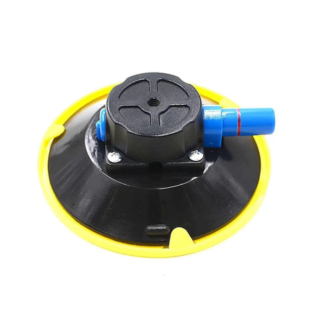 6 Inch Vacuum Sucker Mount Base For Glass And Stone Seam Setter With Manual Vacuum Pump, black suction cup, top view