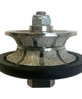 1-1/4 Inch Full Bullnose Diamond Hand Profile Wheel For Granite Marble And Stone With 40 50 Grit, V Shape Edge, 5/8-11 Arbor
