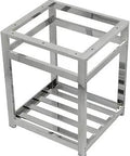 Heavy Duty Commercial Console Sink Base In Polished Chrome, Solid Steel Construction, Corrosion Resistant Finish, Easy To Clean Surface