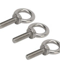 Beefy Stainless Steel Eye Bolts Set For RV And Boat, Heavy Duty Hanger Kit With Washer And Nylon Nut, M10 size, stainless 304, three bolts