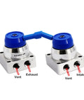 Super Cool 1/4 Inch Pneumatic Hand Valve Thread K34R6 Series Manual Control showing vent, exhaust, and intake ports.