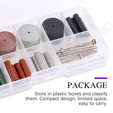 46 Piece Polishing Wheels Kit With 40 Multicolor Silicone Rubber Polishing Wheels and 6 Mandrel Shanks in plastic case