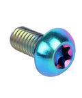 Front view of colorful 6 Piece Titanium Bike Rotor Bolt M5x10mm Torx T25 Head Grade 5 Titanium Lightweight About 1.3g Each for Disc Brakes