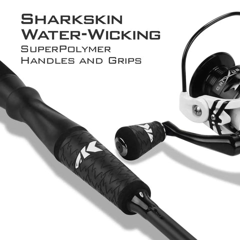 Gladiator Ready Crixus Fishing Rod And Reel Combo For Spinning And Baitcasting with Sharkskin Superpolymer Handle and Grips
