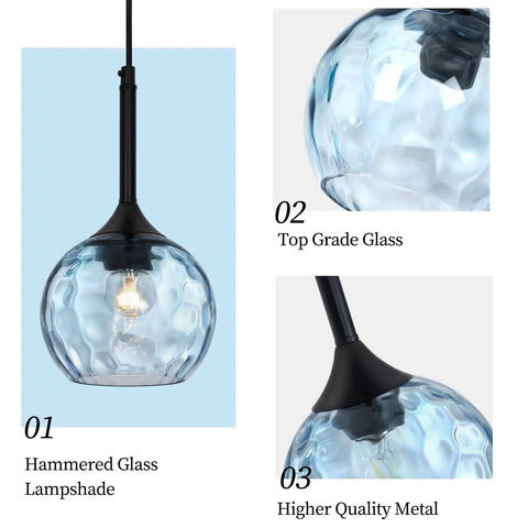 Hammered glass lampshade pendant light with black metal fixture, Chill Rustic Glass Mason Jar Pendant Light With Adjustable Cord