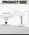 Gearhead Favorite Wrench Clock Key For Winding Mechanical Clocks, 4.4mm Hole, 52mm Long Steel Clock Key dimensions