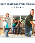Family playing with Remote Controller With Nunchuck For Nintendo Wii And Wii U Two Pack White Dope Motion Controls