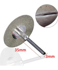 Heavy Duty Grinding Wheel And Rotary Circular Saw Blades With Abrasive Discs Perfect For Cutting External Rotory Parts 18mm Bore Size Fits Various Tools Like A Pro! 35mm wheel with 3mm shaft for precision cutting.