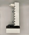 Side view of Ice Maker Replacement That Fits No Fuss Crescent Style 8Cube Icemaker That Mounts Inside Freezer Compartment