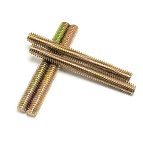Beefy Stainless Steel Full Thread Rods 5/16 X 3 Inches 8 Pack Zinc Galvanized For Furniture Mounting And DIY Projects