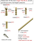 All In One Adjustable Shelf Railing Brackets Kit For 10 To 70 Inch Shelves with brass rod and screws dimensions