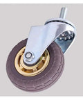 Top Shelf Heavy Duty Caster Wheels 100 Pack M12 Thread Stem Pneumatic Rubber Silent swivel caster with brown rubber wheel.