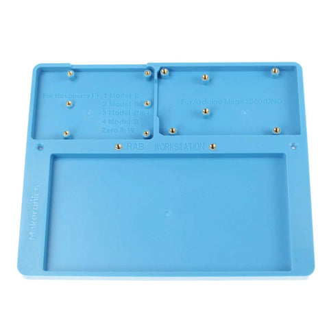 7 In 1 Blue RAB Holder With 3 Piece 400 Point Solderless Breadboard Base Plate With Rubber Feet For Raspberry Pi 4 Model B 3B
