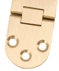 Brass Folding Flip Top Hinge Set For Folding Tables, Sewing Machines And Furniture, 180 Degree Motion, Rust Resistant Construction, CNC Machined, Includes Screws, Heavy Duty 2.5mm Thickness, Smooth Gold Finish