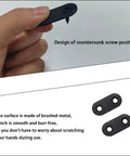 Top Shelf Black Straight Corner Braces Heavy Duty Flat Steel Angle Mounts with countersunk screw design in hand.