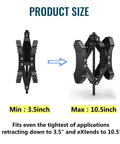 X-Shaped Wheel Chocks for Travel Trailers and RVs, Heavy Duty Steel Stabilizers, adjustable from 3.5 to 10.5 inches, black