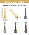40Pcs Bolo Tie Tips Replacement Ends Set In Five Dope Colors Alloy Cord End Charms For Bolo Tie Making Fashion Findings DIY Crafts Necklace Decor And Clothing Accessories, 32mm size