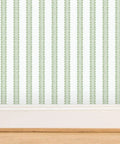 Kickin Green Stripe Textured Vinyl Wallpaper With Rock Solid Durability For Commercial And Home Spaces Custom Printed. Green stripe design.