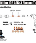 Diagram of 204325 Tips And 192047 Electrodes For Plasma Cutter Torch, shown with ICE-40C/T Torch
