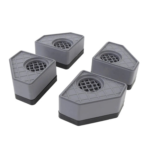 PP Rubber Anti Vibration Pads for Washing Machines and Dryers, Rock Solid Safe Grip Stabilizer Feet, set of 4 gray pads