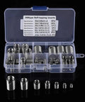 58Pcs Self Tapping Thread Inserts Set Stainless Steel Inner Thread Inserts Kit To Beef Up Fasteners And Helical Screws Durable Vibration Proof High Hardness Long Lasting Easy To Install Reinforcement For Repair Projects, assorted sizes in plastic case