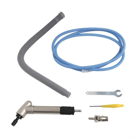 High Octane Pneumatic Air Die Grinder Tool Kit Hardcore 52500 Rpm Speed Machine parts including hoses, wrench, and air fittings.