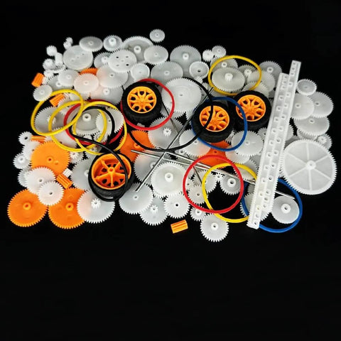 150 Piece Plastic Gear Kit For DIY RC Cars Trucks Helicopters Robots With Shaft Axles And Rubber Band Small Gear Set