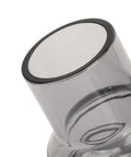 Pro Hustle 52mm CNC Router Dust Shoe with crystal clear shroud top view showing nylon bristle seal for dust collection.