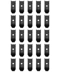 Set Of Twenty Black Iron Table Leveling Clips With Matching Screws Heavy Duty Furniture Stabilizers displayed in a grid pattern.