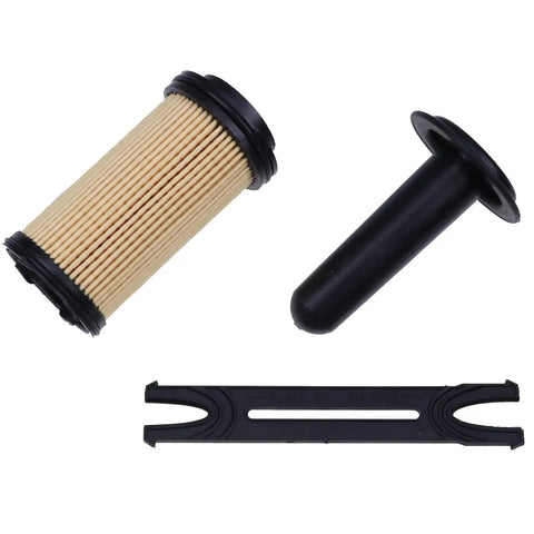 Urea Filter Kit UF101 Cross Reference 1457436033 5303604 components showing filter, tube, and bracket for Fleetguard UF101