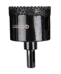 Jiawu Heavy Duty Serrated Hole Saw Kit For Tough Ceramic Glass Tile Marble Gypsum. Brazed Carbon Steel With Thick Carborundum Coating Makes These Power Drill Bits Totally Sick For Fast Boring And Heavy DIY Projects That Need Real Durability And Serious. 45mm hole saw bit with black carborundum coating and drill shank