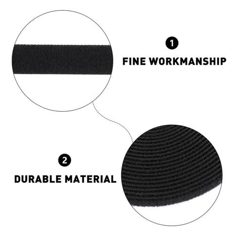 Durable Black Hook And Loop Cable Ties 2 Rolls Reusable Self Adhesive Cord Organizers with fine workmanship and durable material.