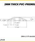 Technical diagram of 6Ft Floor Cord Protector With 5 Channel Design Soft PVC Cable Cover showing measurements and structure.
