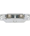 Heavy Duty Double Wheel Roller Pulleys For Sliding Doors And Windows 4 Pack Alloy Steel Replacement Track Rollers close-up view.