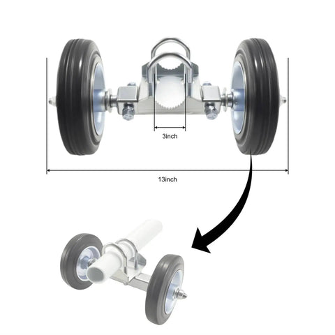 6 Inch Heavy Duty Sliding Gate Rollers With Rubber Wheels No Track Gate Hardware Kit For Driveways Fences And Industrial Gates Weatherproof Beefy Built Design Quiet Operation Smooth Glide, front view