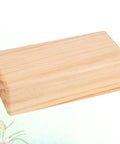 Premium Natural Solid Wood Yoga Block With Rounded Corners And Slick Grip For Legit Balance Training And Killer Flex Stretches And Top Shelf Core Conditioning Sessions, natural light wood, side view.